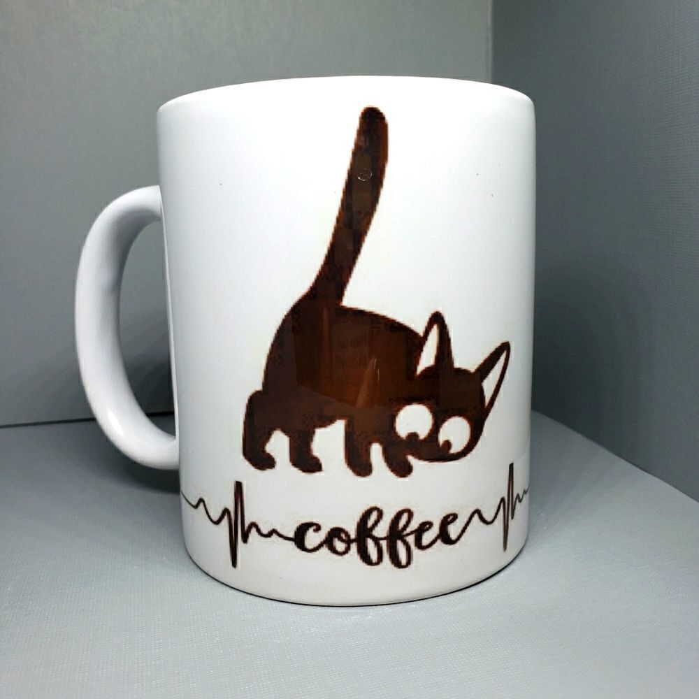 Coffee mug, Coffee kitty with ekg